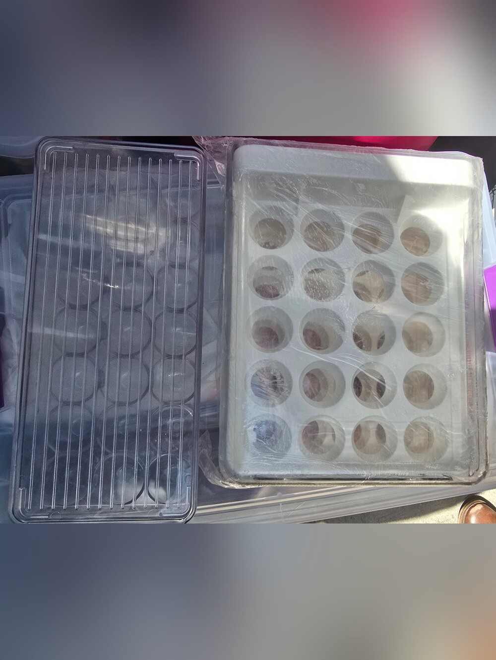 2 Pc Egg Drawer Double Layer Egg Holder Drawer, Clear Box Storage,